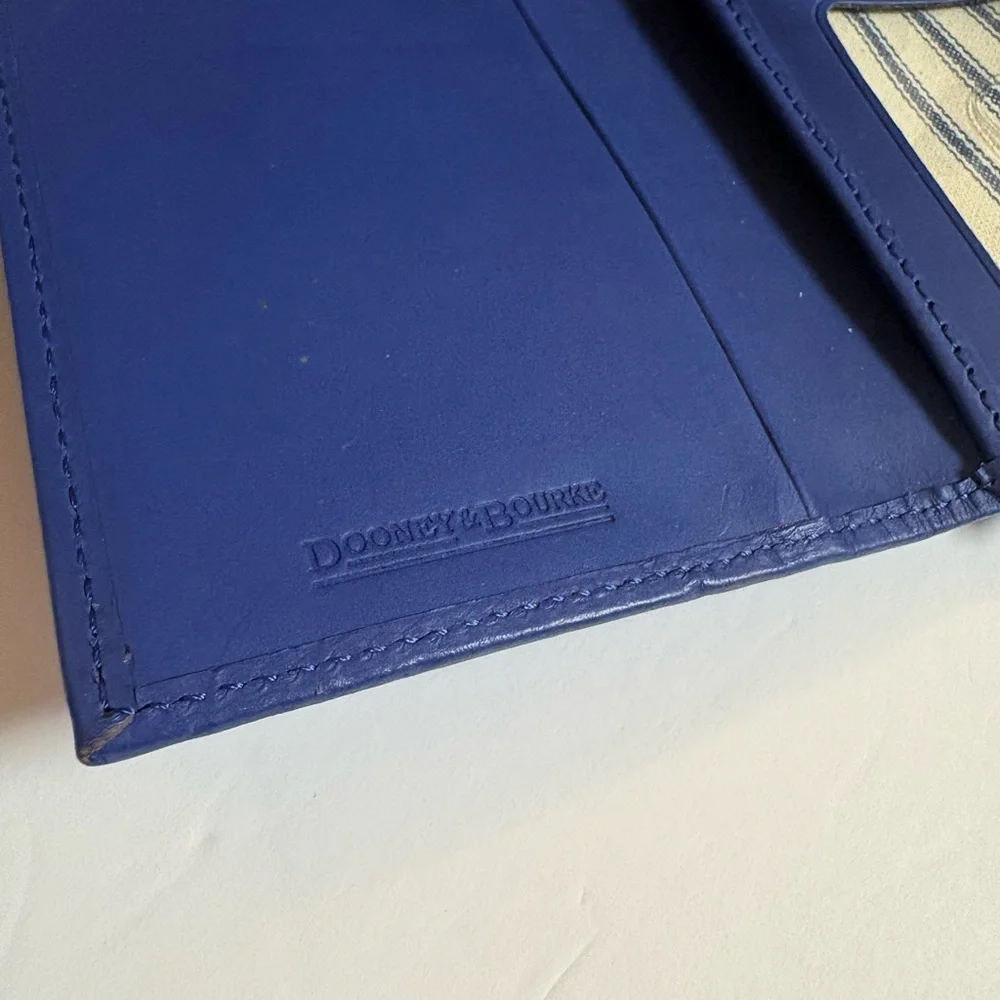 Dooney & Bourke Cobalt Blue Leather Continental Wallet with Logo Plaque - Picture 6 of 11